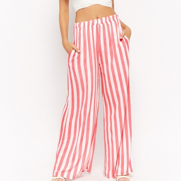 Pants - STRIPED WIDE LEGGED PANTS